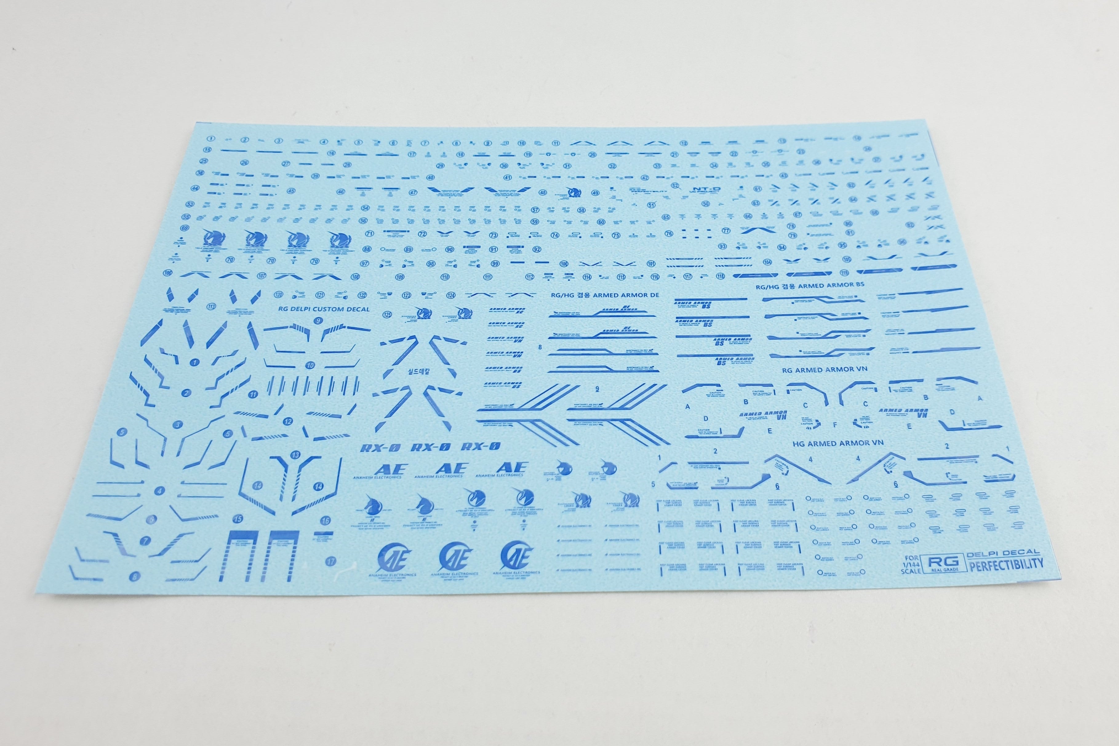 Delpi Decal - RG HG 1/144 Unicorn Gundam Perfectibility Holo