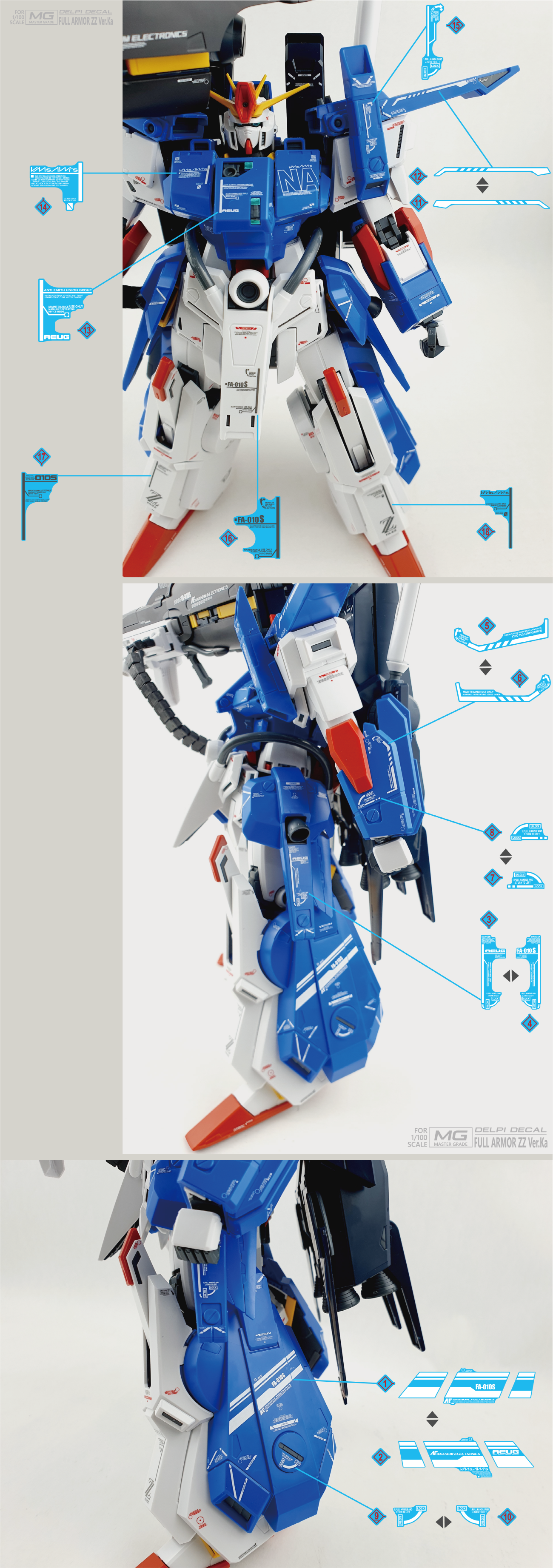 Delpi Decal - MG 1/100 Full Armor Gundam ZZ