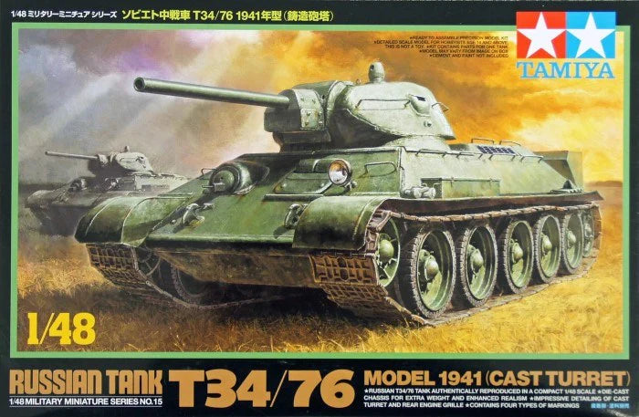 Tamiya - 1/48 Russian Tank T-34/76 Model 1941 (Cast Turret)