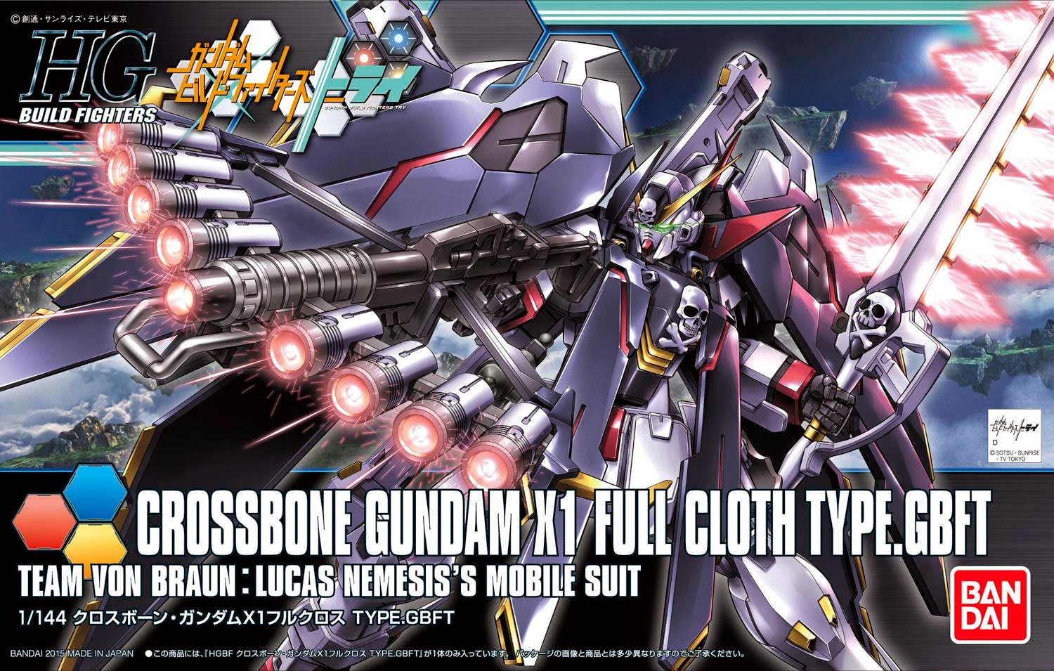 Gundam - HGBF 1/144 Crossbone Gundam X-1 Full Cloth (Ver. GBFT)