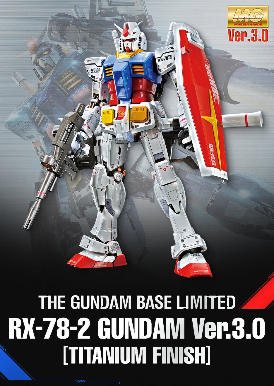 [PRE-ORDER] Gundam - MG 1/100 RX-78-2 Gundam Ver. 3.0 (Titanium Finish)